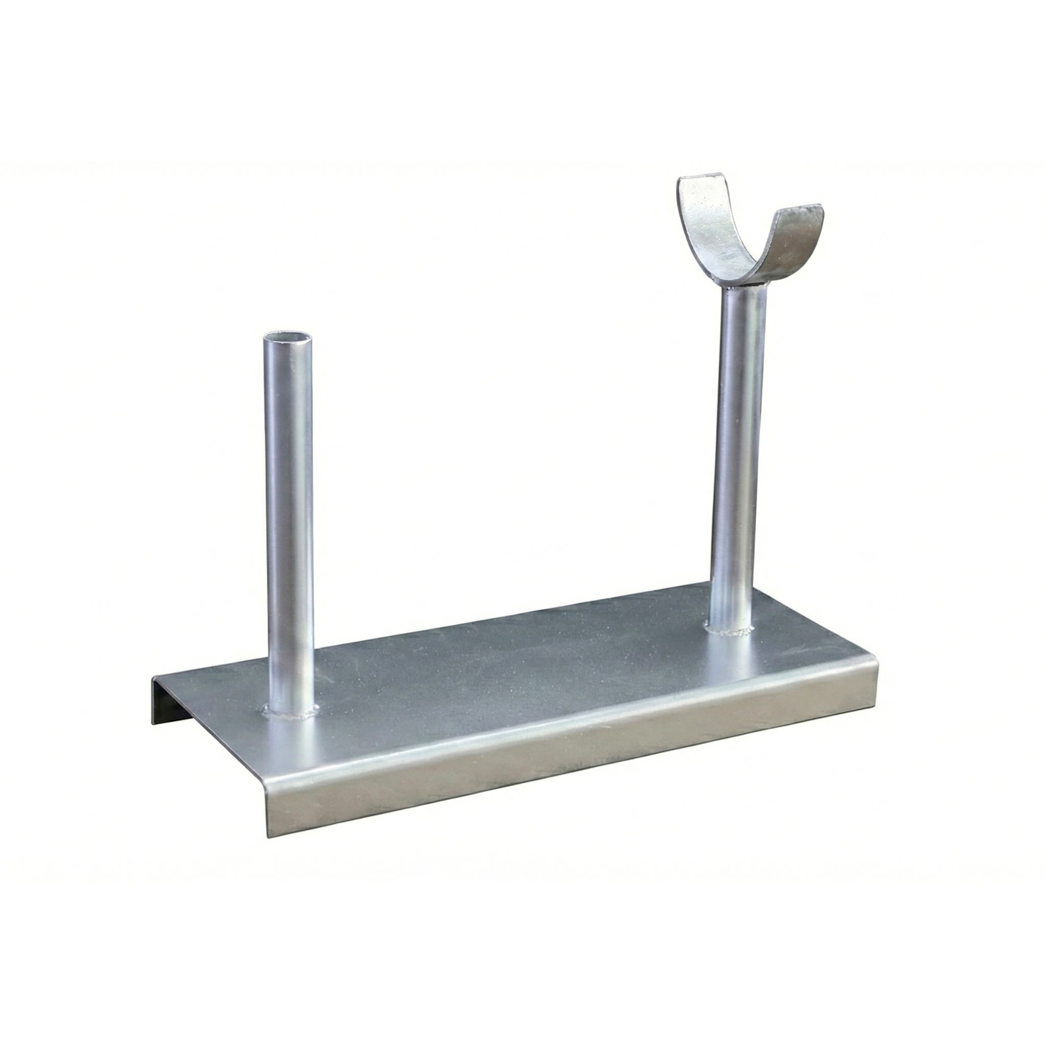 Base de apoyo o soporte metálico de mesa diseñado para colocar la pistola de calor o soldadora de aporte plástico de manera segura y estable durante el trabajo.