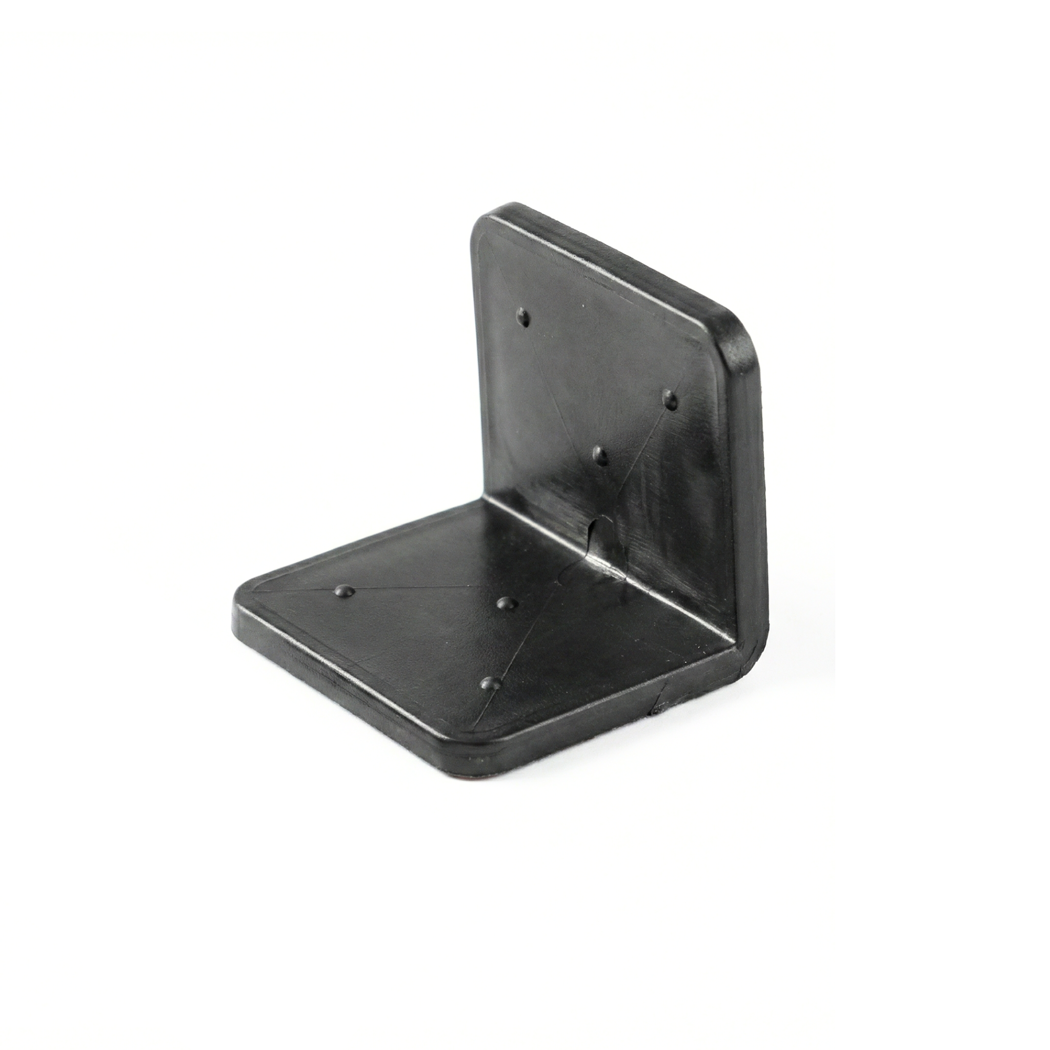 Protective plastic corner protector to prevent damage to the corners of palletized goods.