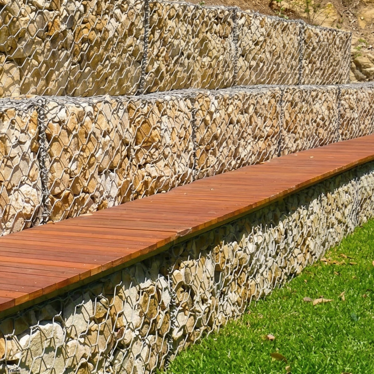 Processus de remplissage et de ligaturage des gabions pour le contrôle de l'érosion.