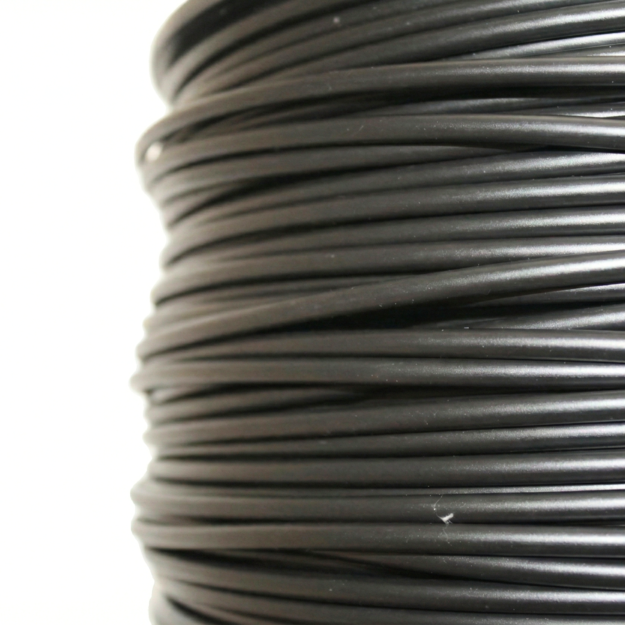 Roll of black welding rod used for extrusion welding of HDPE geomembranes in the Dominican Republic.