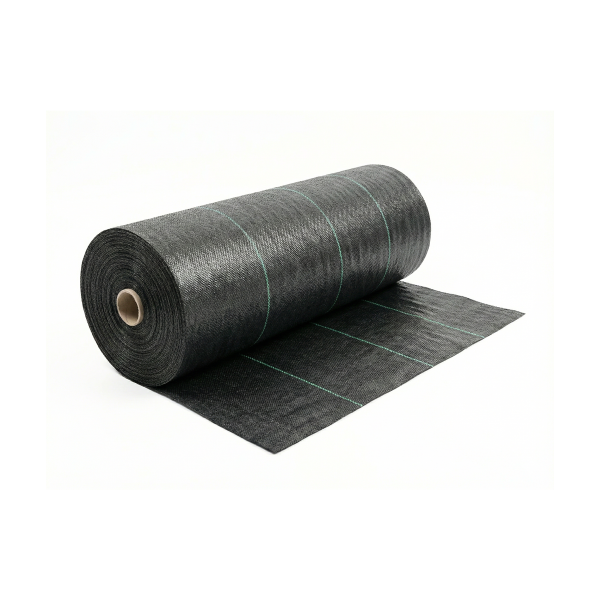 Rouleau de voile anti-mauvaises herbes noir ou ground cover pour le contrôle des mauvaises herbes dans les serres et projets agricoles en République dominicaine.