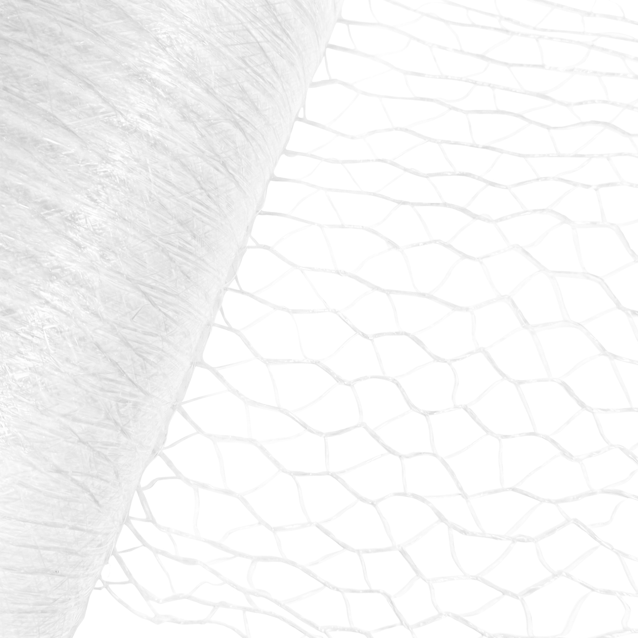 Roll of macro-perforated plastic netting for industrial packaging.