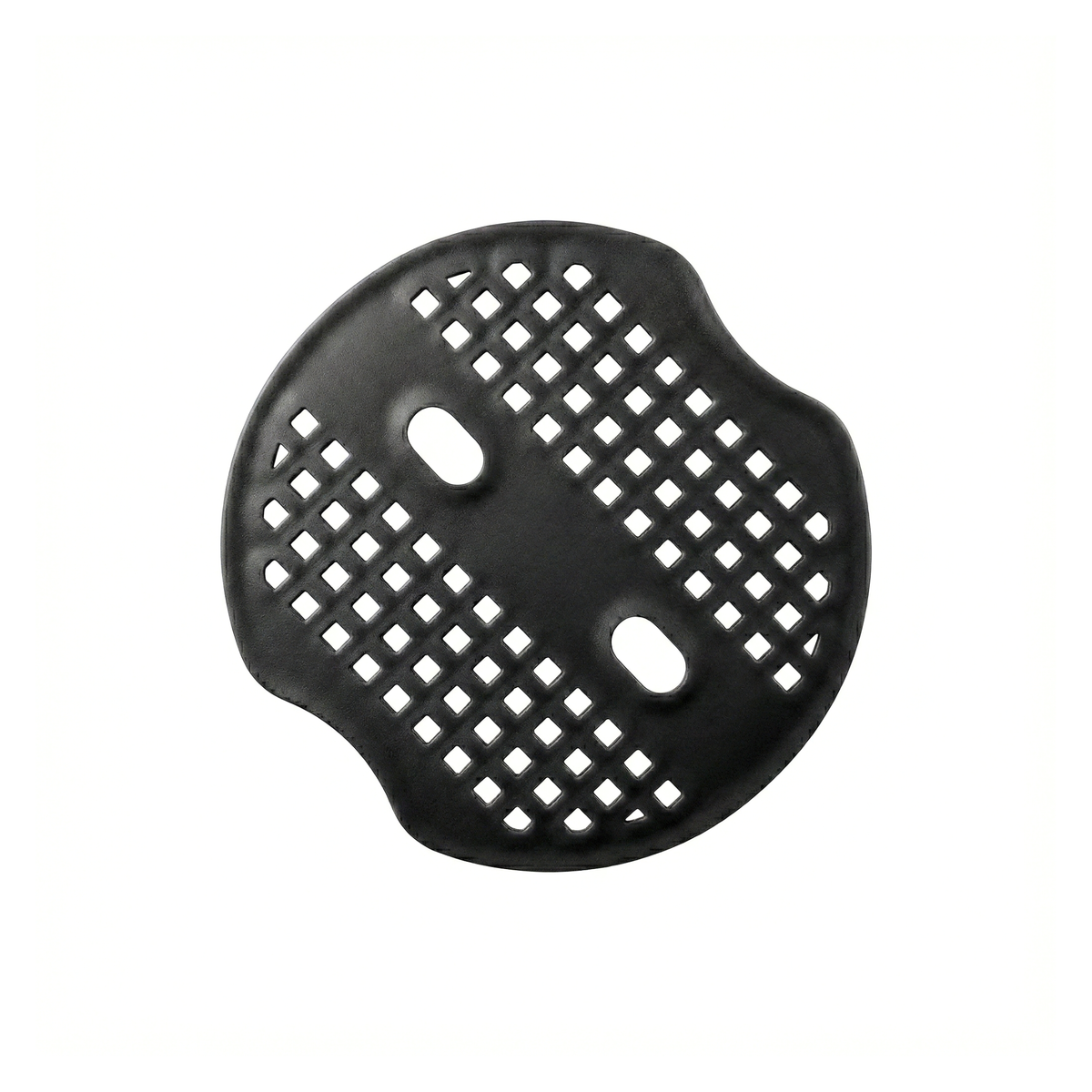 Plastic stopper or retention washer for staples, used to firmly fix anti-weed mesh without tearing it in the Dominican Republic.