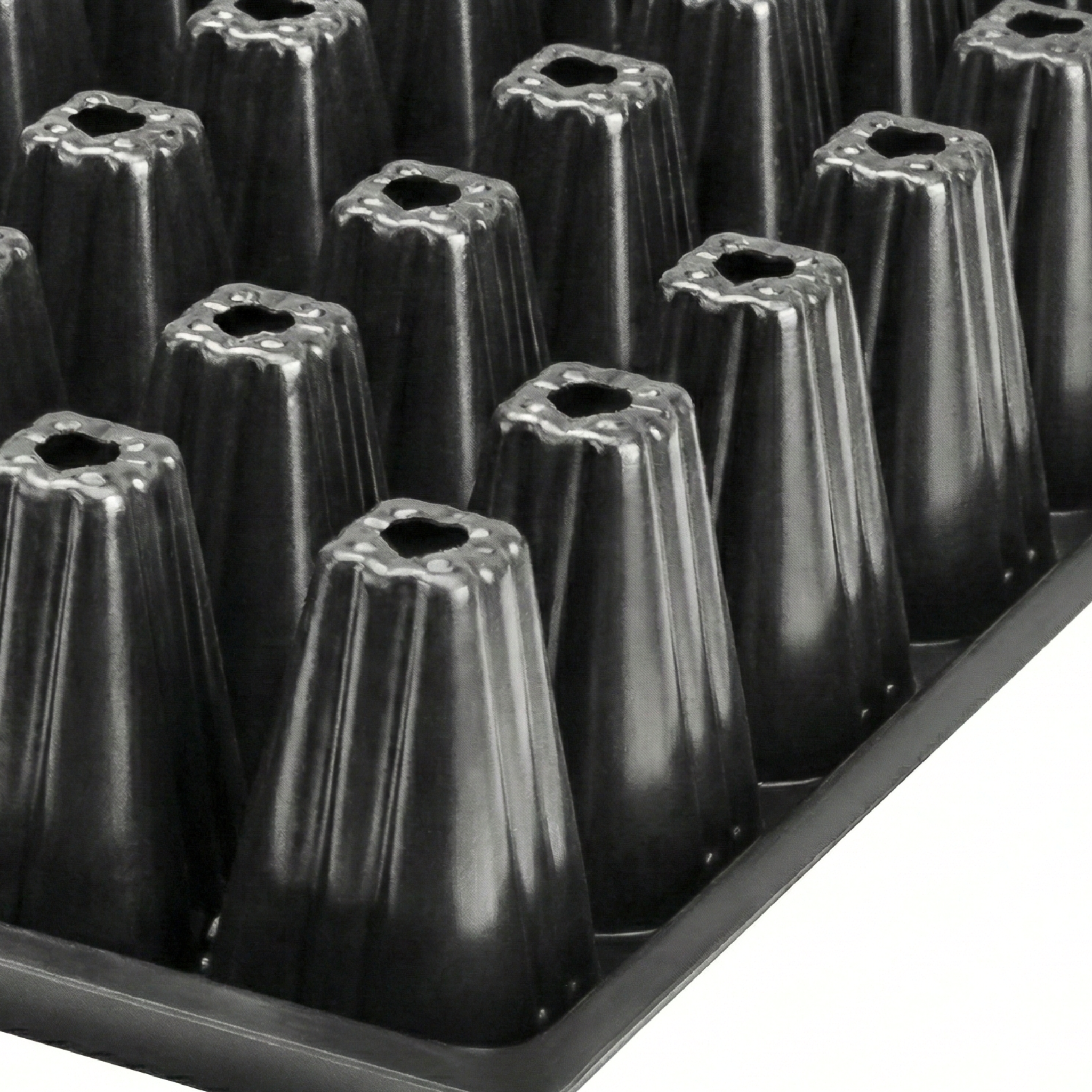 Plastic horticultural and ornamental tray