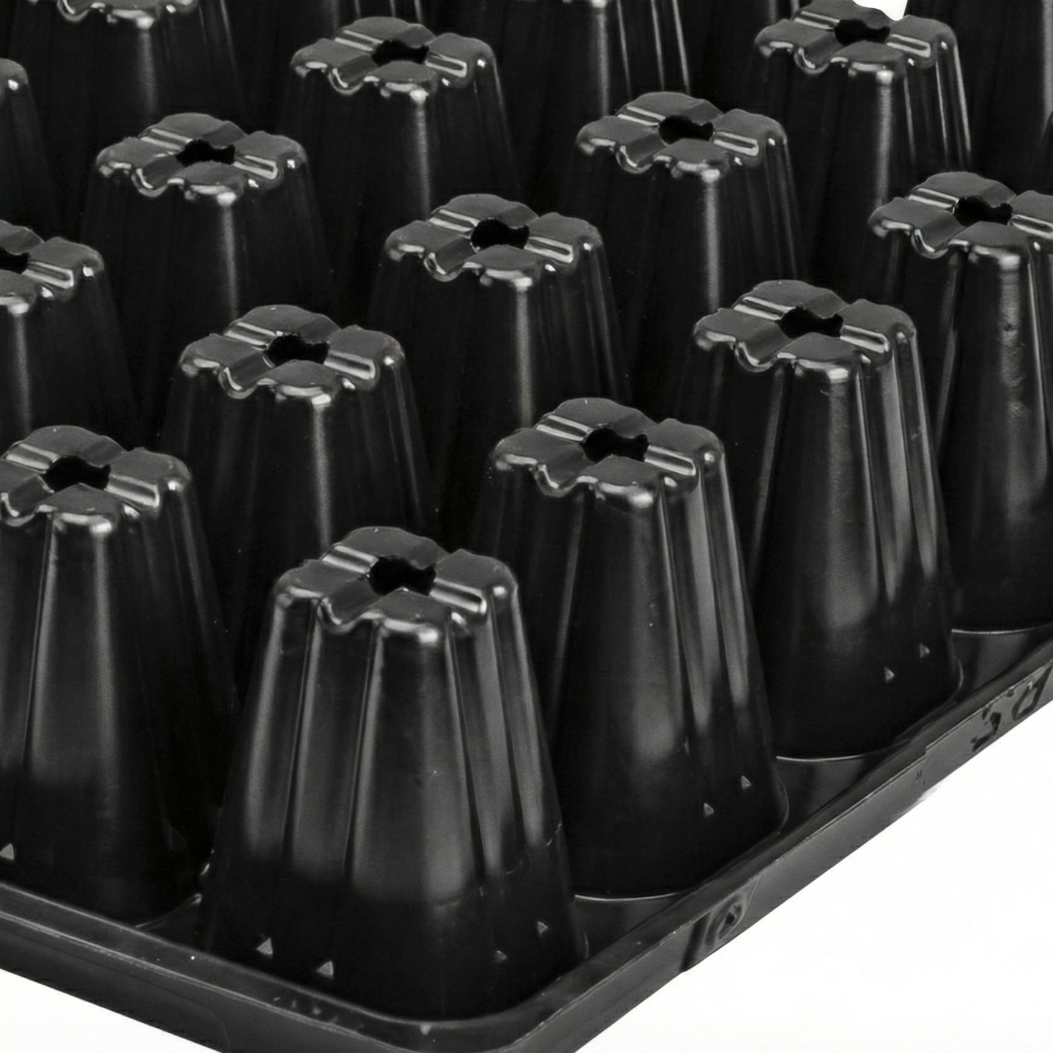 Plastic horticultural and ornamental tray