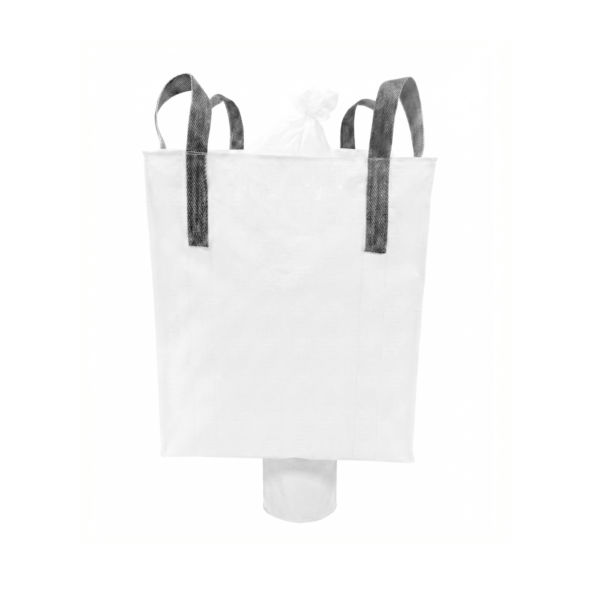 Saco Big Bag con doble válvula (de carga y descarga) para optimizar el flujo y manejo de materiales en la industria dominicana.