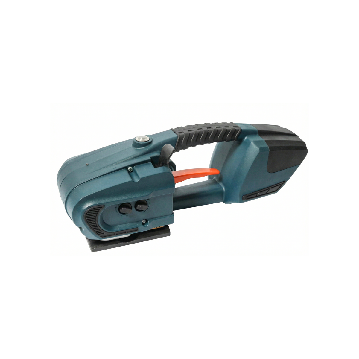 Machine de cerclage sans fil ergonomique pour sécuriser les charges lourdes et les palettes dans les centres de distribution en République dominicaine.
