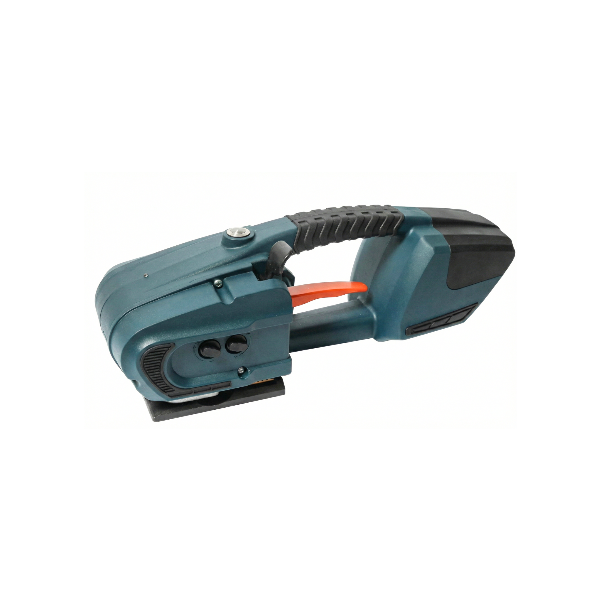 Máquina flejadora inalámbrica ergonómica para asegurar cargas pesadas y paletas en centros de distribución de República Dominicana.