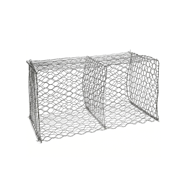 Gavión caja de malla hexagonal armada lista para rellenar en obra