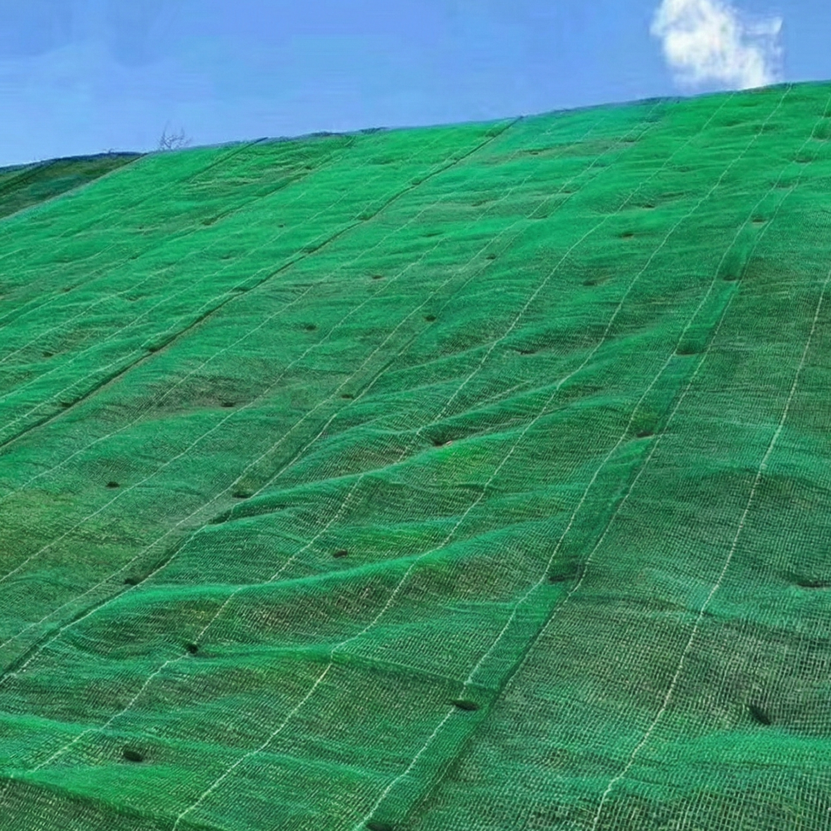 Geomanto 3d verde sobre talud en republica dominicana