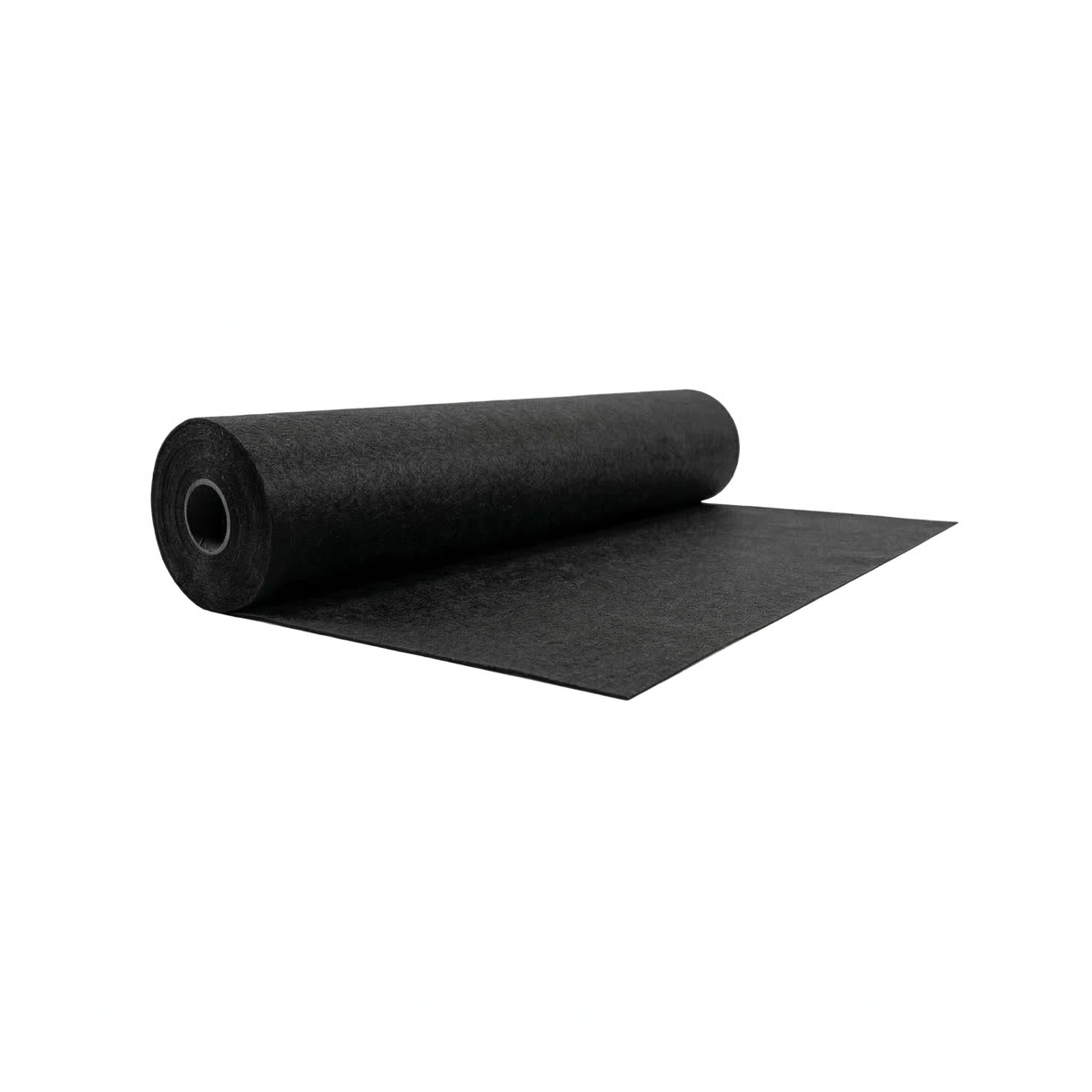 Rollo de geotextil tejido de polipropileno (PP) negro de alta resistencia para refuerzo y separación de suelos.