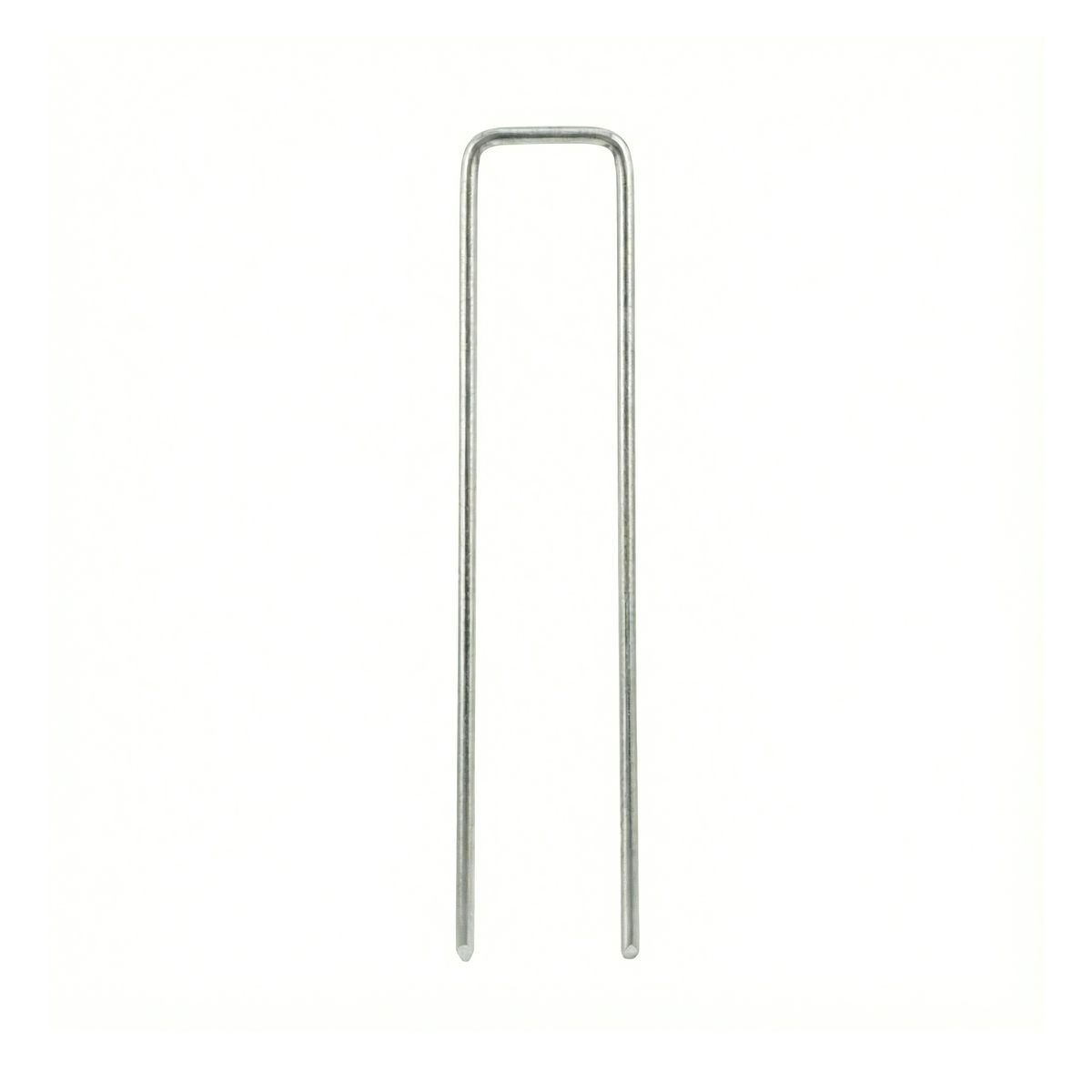 U-shaped metal staple or anchoring pin, ideal for securing mesh and geotextiles in gardening and landscaping in DR.