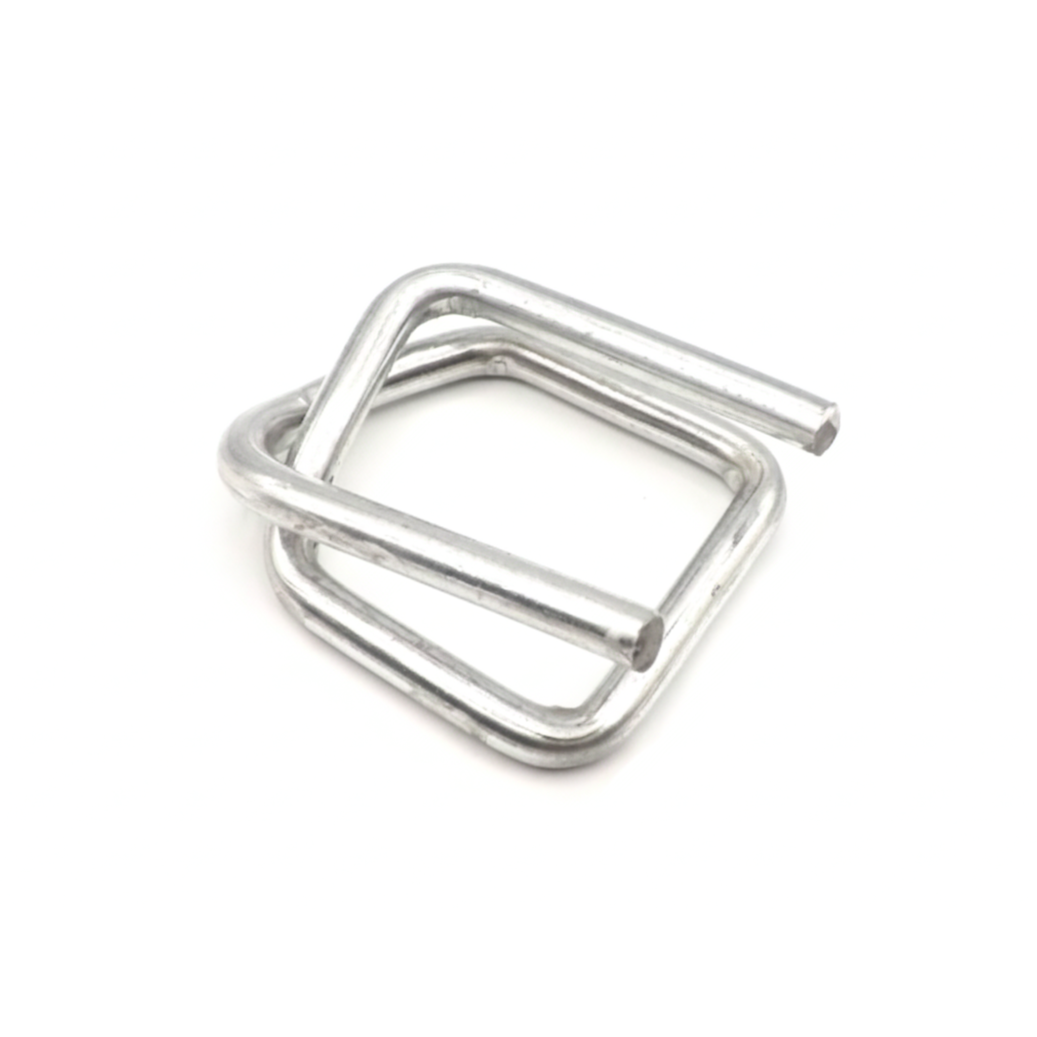 Hebilla metálica de alta tensión para asegurar flejes y zunchos en procesos de embalaje industrial y carga pesada en Santo Domingo.