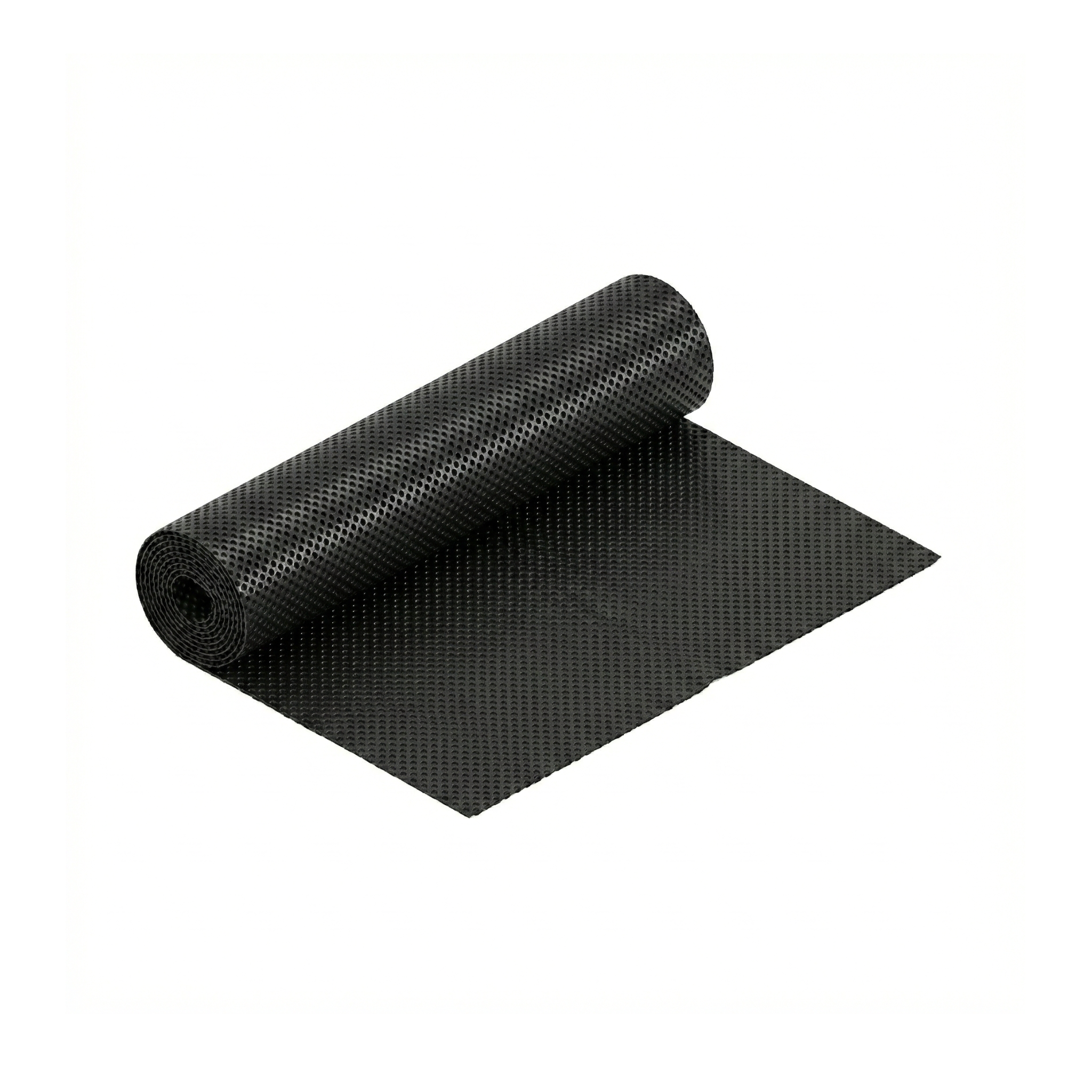 Rollo de lámina drenante nodular de HDPE para impermeabilización de muros y control de humedad en construcciones de República Dominicana.